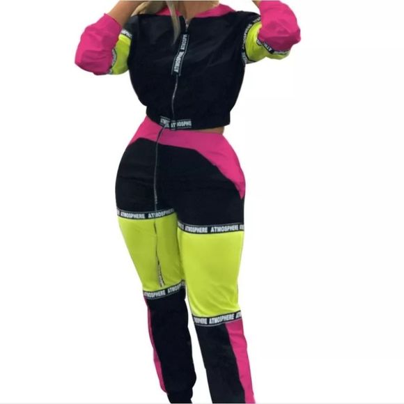 Brand NEW Tracksuit women crop Top+casual pants size M - Picture 1 of 1